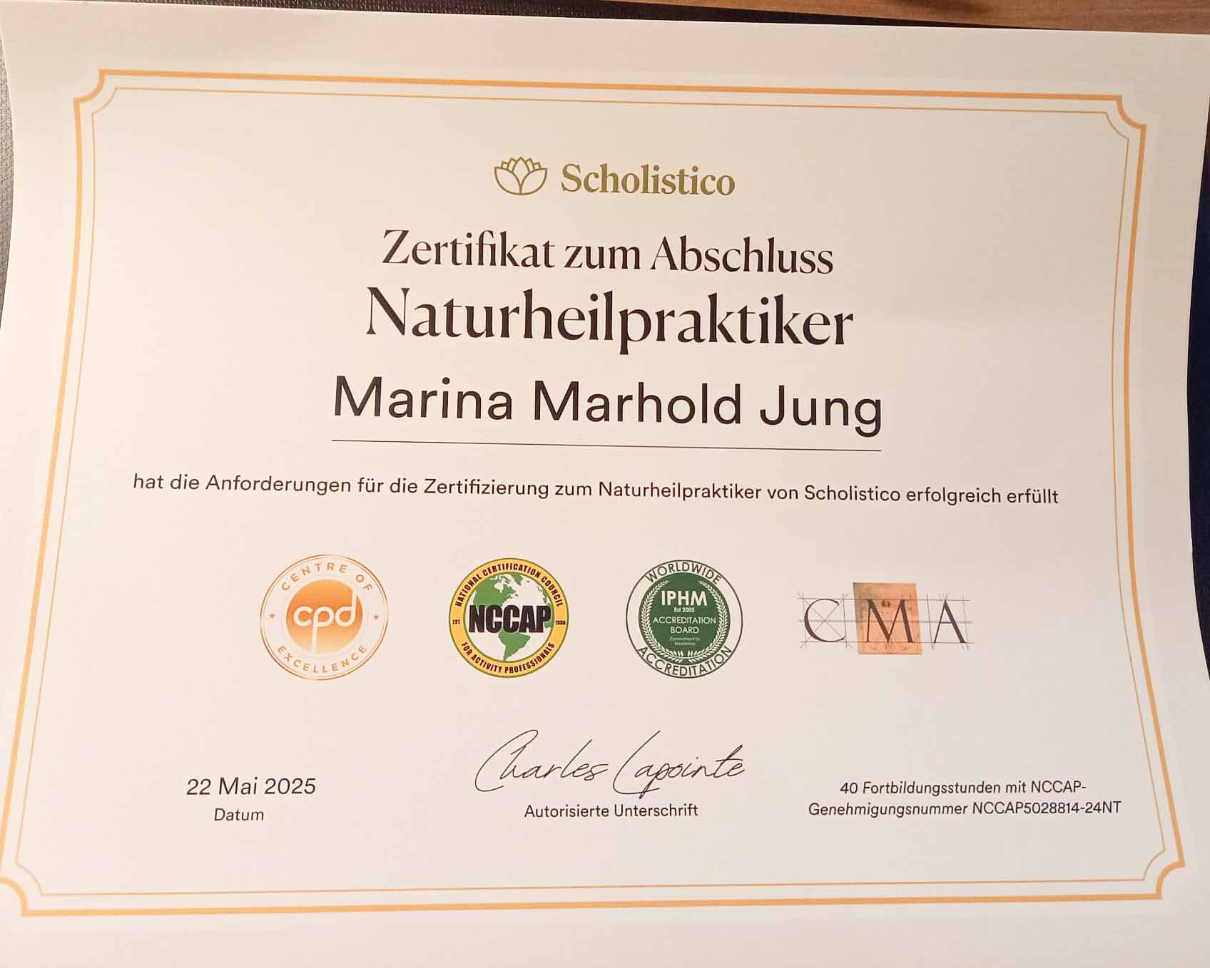 Naturheilpraktiker-Auszeichnung